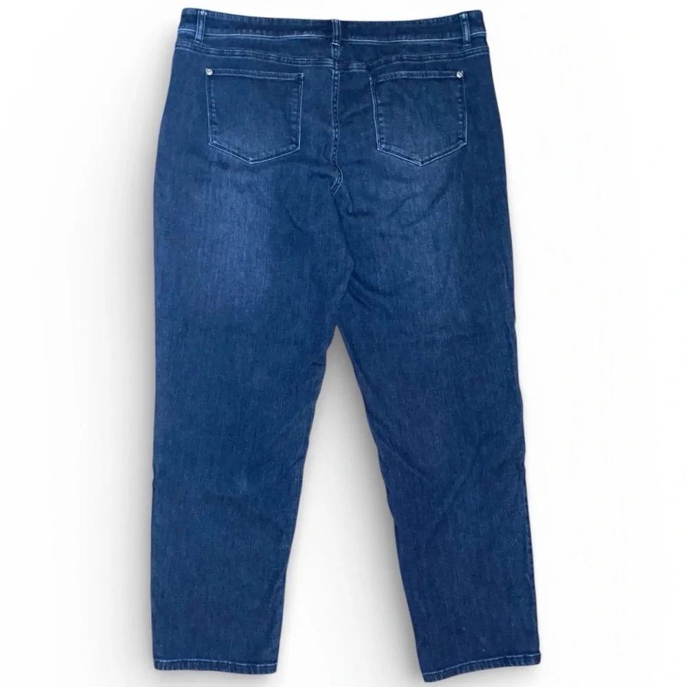 J. JILL Slim Boyfriend Straight Leg Jeans Dark Blue Wash Size 16 - Picture 3 of 5